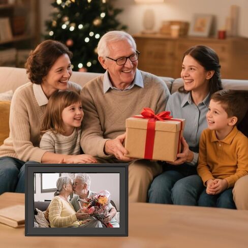 Digital Picture Frame, 10.1 inch Digital Photo Frame 32GB Storage with HD IPS Touch Screen, Instant Photo & Video Sharing via App, Auto-Rotate, Ideal Gift for Parents & Grandparents in Kuwait
