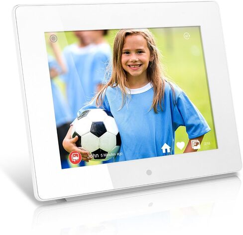 Aluratek 8 Inch WiFi Digital Photo Frame with Touchscreen IPS LCD Display and 8GB Built-in Memory,White in Saudi Arabia