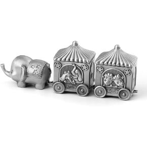 Silver Elephant Tooth Holder My First Tooth and Curl Keepsake Box for Kids | Baby Teeth Fairy Containter Gift Boxes Set for Child in Kuwait