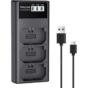 LP NP-FZ100 Battery Charger 3-Slot USB Charger with LCD Display for Sony in Saudi Arabia
