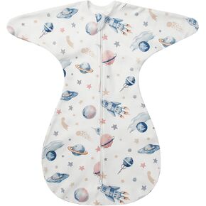 ZIGJOY Swaddle Sleep Sack 6-12 Months, 1.0 Tog Cotton Baby Swaddle Blanket | 100% Cotton - Soft & Breathable & Non-shrink, 2-way Zipper for Easy Diaper Changes, Long Sleeves Allow Self-soothing in Saudi Arabia