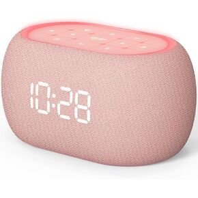 ANJANK White Noise Sound Machine Alarm Clock with Bluetooth Speaker, 21 Relaxing Sounds, 7 Night Lights,0-100% Dimmer/Sleep Timer/30-Level Volume Control,Sound Machine for Kids Adults Sleeping,Bedroom in Saudi Arabia