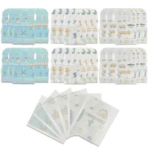 30 Pcs Disposable Bibs Baby for Toddler Feeding | 6 Patterns Individually Packaged Baby Bibs with Catcher and Waterproof for Boys Girls Eating,Travel Essential in Saudi Arabia