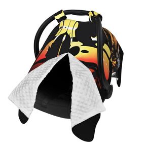Sunset Palm Skull Baby Car Seat Cover & Breastfeeding Nursing Cover - Breathable Stretch Fabric Multi-Use Nursing Cover for Breastfeeding in Kuwait