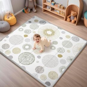 Foldable Baby Play Mat, PIGLOG 50x50 Playpen Mat, Waterproof Playmats for Babies and Toddlers Kids, Safe Foam Playmat for Tummy Time, Reversible Portable Baby Floor Mat for Infant, Giraffe + Elephant in Kuwait