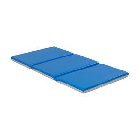 ECR4Kids Everyday Folding Rest Time Mat, 3-Section, 2in, Sleeping Pad, Blue/Grey in Kuwait