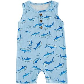 Newborn Baby Boy Romper Coming Home Outfit Summer Clothes 0-18M | Newborn Baby Boy Romper Coming Home Outfit Infant Sleeveless One Piece Jumpsuit Summer Clothes 0 3 6 12 18 Months in Saudi Arabia