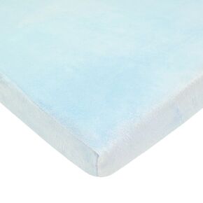 American Baby Company Heavenly Soft Chenille Fitted Mini Crib Sheet 24" x 38", Warm and Cozy Chenille Portable Sheet, Blue, for Boys and Girls, Fits Most Pack N Play Mattresses in Kuwait