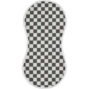 Muslin Burp Cloth for Baby 4PCS Checkered Black White Super Absorbent Burping Cloths, Bibs for Newborn Boys Girls in Kuwait