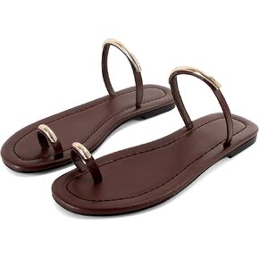 SOVANYOU Women's Toe Ring Thong Sandals Slip On Flat Flip Flops Open-Toe Slide Summer Sandals for Casual Beach & Dressy Outfits in Saudi Arabia