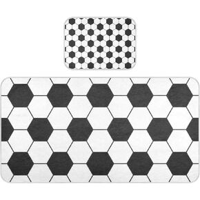 Black White Football Texture Cooling Baby Waterproof Mattress 28" x 52" Reusable Crib Padding for Kids, Adult in Kuwait