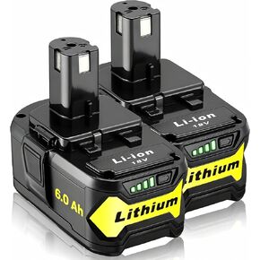 2 Packs High Capacity Replacement for Ryobi 18v Battery P108 P104 P105 P102 P103 P122 P109 Li-ION Compatible with Ryobi 18V ONE+ System Cordless Power Tools and Charger in Kuwait