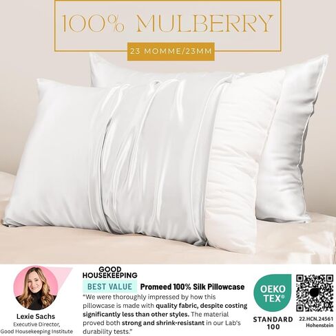 PROMEED 23 Momme 100% Mulberry Silk Pillowcase for Hair and Skin, Toddler | Both Sides Real Silk, Grade 6A+; Natural Purity Safeguards Kids and Toddlers for Gentle, Worry-Free Sleep in Kuwait