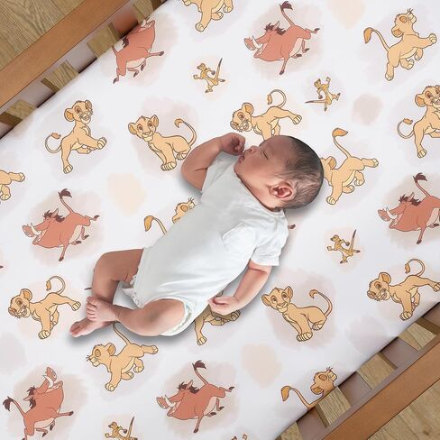 Lambs & Ivy Disney Baby Lion King Safari Fitted Crib Sheet - White in Kuwait