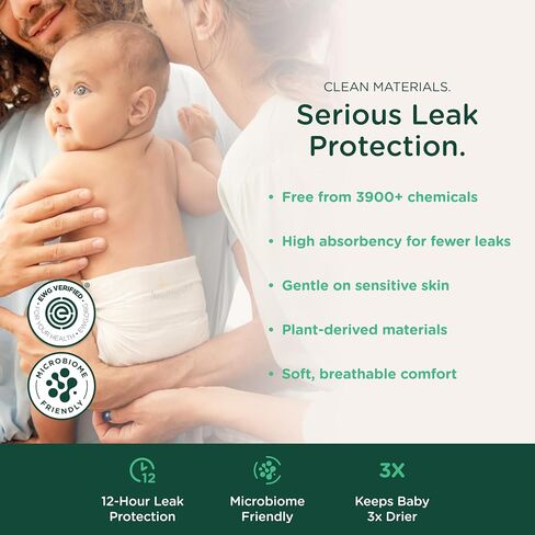 Our Diapers | The First EWG Verified & Microbiome-Friendly Diaper | Size 4 (22-32 lbs) 150 Count | 12-Hour Leak Protection | Made with Organic Cotton & Plant-Derived Materials | Totally Chlorine Free in Kuwait