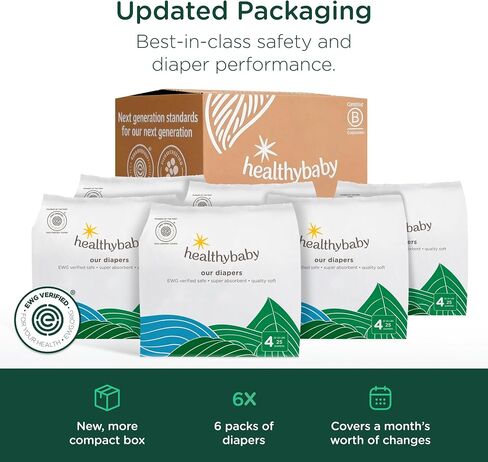 Our Diapers | The First EWG Verified & Microbiome-Friendly Diaper | Size 4 (22-32 lbs) 150 Count | 12-Hour Leak Protection | Made with Organic Cotton & Plant-Derived Materials | Totally Chlorine Free in Kuwait