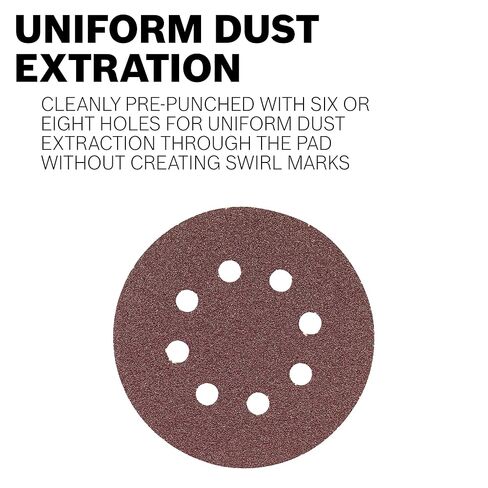 Bosch SR5R000 6-Piece Assortment 5 in. 8 Hole Hook-and-Loop Sanding Discs in Kuwait