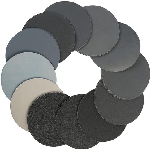 LotFancy 6 Inch Sanding Disc, 60PCS, 60 to 7000 Grit, Silicon Carbide | Wet Dry Orbital Sander Sandpaper, Coarse Sanding to Extra Fine Polishing, for Automotive Metal Wood Finishing, Hook and Loop in Kuwait