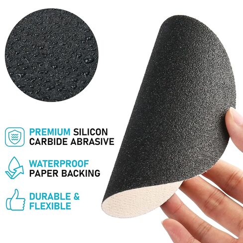 LotFancy 6 Inch Sanding Disc, 60PCS, 60 to 7000 Grit, Silicon Carbide | Wet Dry Orbital Sander Sandpaper, Coarse Sanding to Extra Fine Polishing, for Automotive Metal Wood Finishing, Hook and Loop in Kuwait