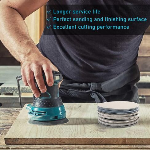 LotFancy 6 Inch Sanding Disc, 60PCS, 60 to 7000 Grit, Silicon Carbide | Wet Dry Orbital Sander Sandpaper, Coarse Sanding to Extra Fine Polishing, for Automotive Metal Wood Finishing, Hook and Loop in Kuwait