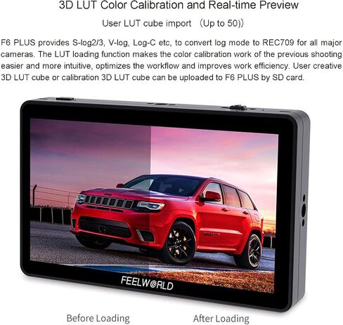 FEELWORLD F6 Plus V2 6 Inch 3D LUT DSLR Camera Field Monitor Touch Screen IPS FHD1920x1080 Support 4K HDMI Input Output Tilt Arm in Kuwait