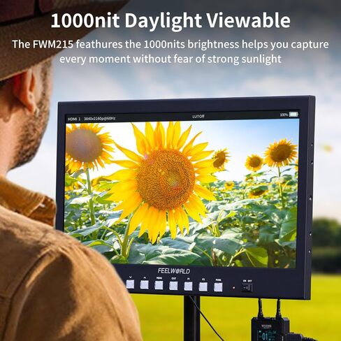 FEELWORLD FVM215 21.5 Inch Ultra Bright 1000nit 3G-SDI 4K HDMI Desktop Broadcast Monitor with Waveform, 3D LUT Professional Color Calibrate Director's Monitor in Kuwait