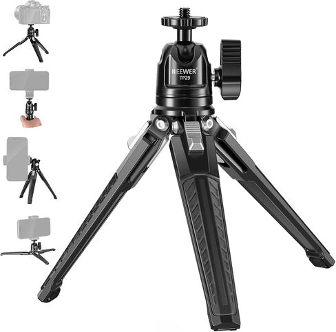 NEEWER Metal Mini Tripod Base for TL120C TL60 CL124 Tube Light Wand Stick, Extra Stable Foldable Handheld Tripod Legs Feet Tabletop Light Stand with 1/4" Screw, Silicone Pad, 3"/8cm Low Angle, CTN5 in Kuwait