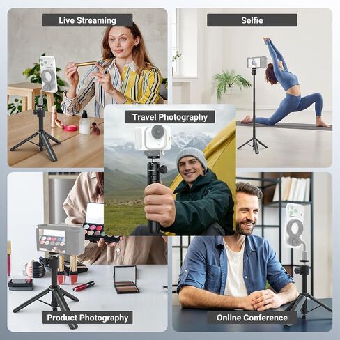 NEEWER Basics Extendable Selfie Stick Tripod, Metal Portable Stand Handle Grip Compatible with Canon G7X Mark III Sony ZV-1 RX100 VII A6400 A6600 Nikon Camera Webcam for Vlogging, DT001 in Kuwait