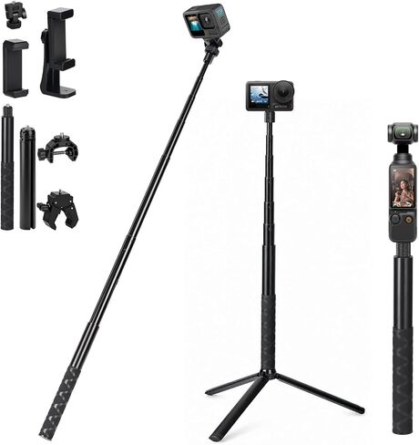 Phone Tripod,28-inch Extendable Selfie Stick,Portable Phone Tripod,Ideal for Cooking,Crafts,Live Streaming,vlogging,and Video Recording,Compatible with iPhone and Android Smartphones in Kuwait