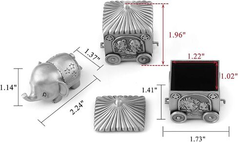Silver Elephant Tooth Holder My First Tooth and Curl Keepsake Box for Kids | Baby Teeth Fairy Containter Gift Boxes Set for Child in Kuwait