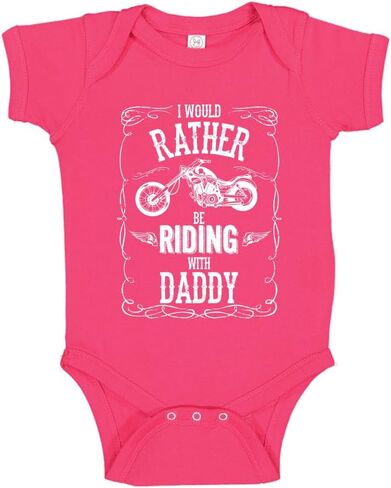 I'd Rather Be Riding with Daddy Baby Bodysuit One Piece Infant Romper or Toddler T-Shirt in Kuwait