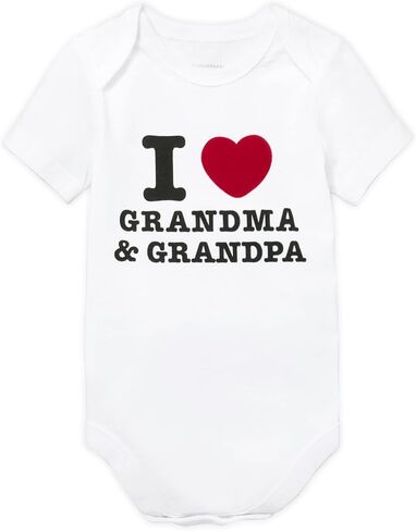 The Children's Place Baby Short Sleeve 100% Cotton I Love Grandma & Grandpa Bodysuit in Kuwait