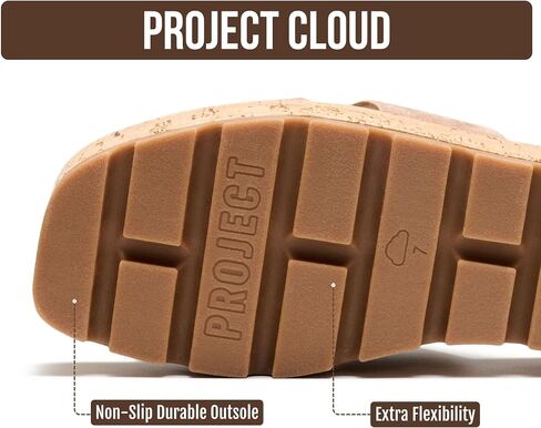 Project Cloud 100% Genuine Leather Wedge Platform Sandals for Women (MILA) | Soft Memory Foam Insole Wedge Sandals Women - Non-Slip Outsole Comfortable Platform Design - Lightweight Womens Sandals in Kuwait