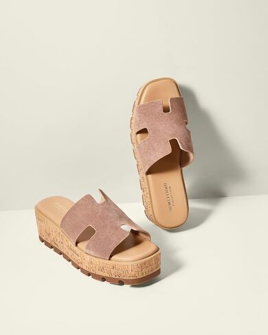 Project Cloud 100% Genuine Leather Wedge Platform Sandals for Women (MILA) | Soft Memory Foam Insole Wedge Sandals Women - Non-Slip Outsole Comfortable Platform Design - Lightweight Womens Sandals in Kuwait
