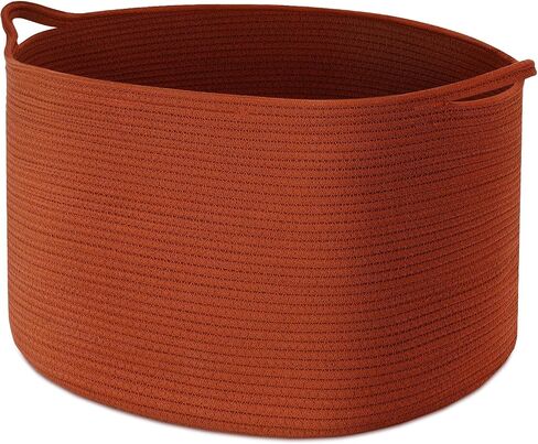 XXXLarge Blanket Basket Living Room - 22" x 22" x 14" Cotton Rope Baskets for Storage - Large Woven Basket for Toys, Towels, Pillows, Clothes- Rope Laundry Basket with Handles - Nursery Hamper Bin | 22x22x14 cotton rope basket. Holds blankets, toys & towe in Saudi Arabia