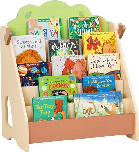 OOOK Montessori Bookshelf for Kids, Premium Pine Baby Bookshelf, Front Facing Toddler Bookcase for Nursery, Playroom, Classroom | Baby bookshelf, Child-Friendly Height, Premium Pine Front Facing Bookcase for Classroom, Playroom, Nursery in Kuwait