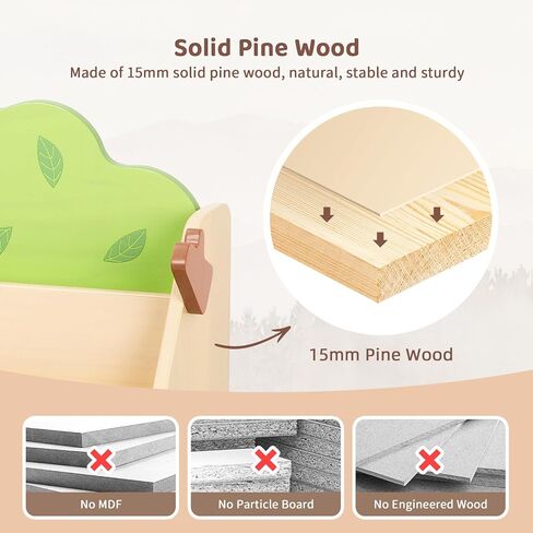 OOOK Montessori Bookshelf for Kids, Premium Pine Baby Bookshelf, Front Facing Toddler Bookcase for Nursery, Playroom, Classroom | Baby bookshelf, Child-Friendly Height, Premium Pine Front Facing Bookcase for Classroom, Playroom, Nursery in Kuwait