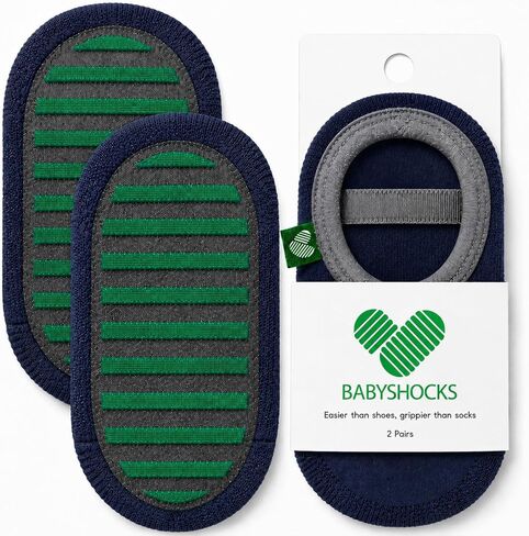 BabyShocks Full-Sole Grip Baby & Toddler Socks – Non Slip Walking Socks for Hardwood & Tile That Don’t Come Off (2-Pack) in Kuwait
