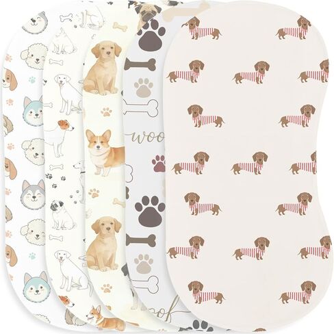 5Pack Cartoon Baby Burp Cloths for Boys Girls, Puppy Dog Baby Burping Cloths, Soft Cotton Super Absorbent Washcloths, Machine Washable and Reusable Baby Spit-Up Cloths for Newborns Infants Essentials in Kuwait