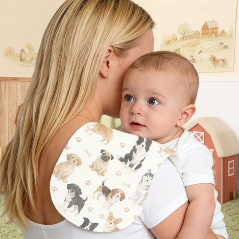 5Pack Cartoon Baby Burp Cloths for Boys Girls, Puppy Dog Baby Burping Cloths, Soft Cotton Super Absorbent Washcloths, Machine Washable and Reusable Baby Spit-Up Cloths for Newborns Infants Essentials in Kuwait