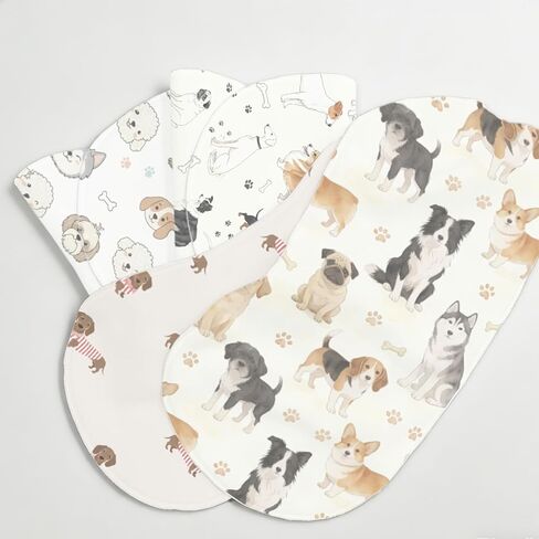 5Pack Cartoon Baby Burp Cloths for Boys Girls, Puppy Dog Baby Burping Cloths, Soft Cotton Super Absorbent Washcloths, Machine Washable and Reusable Baby Spit-Up Cloths for Newborns Infants Essentials in Kuwait