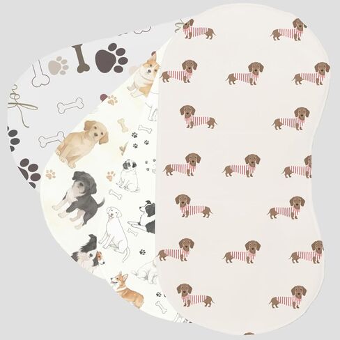 5Pack Cartoon Baby Burp Cloths for Boys Girls, Puppy Dog Baby Burping Cloths, Soft Cotton Super Absorbent Washcloths, Machine Washable and Reusable Baby Spit-Up Cloths for Newborns Infants Essentials in Kuwait