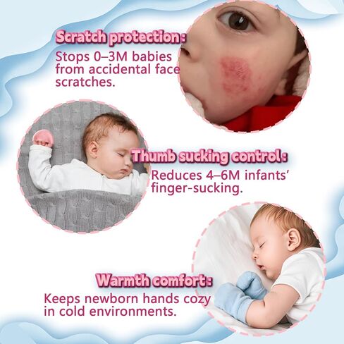 HAIOLORPRO 10 Pairs Baby Mittens Newborn No Scratch, Baby Gloves Soft Cotton in Kuwait