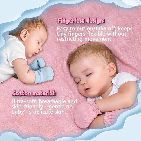 HAIOLORPRO 10 Pairs Baby Mittens Newborn No Scratch, Baby Gloves Soft Cotton in Kuwait