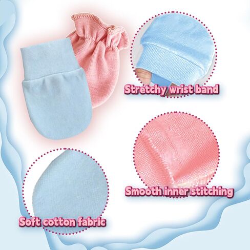 HAIOLORPRO 10 Pairs Baby Mittens Newborn No Scratch, Baby Gloves Soft Cotton in Kuwait