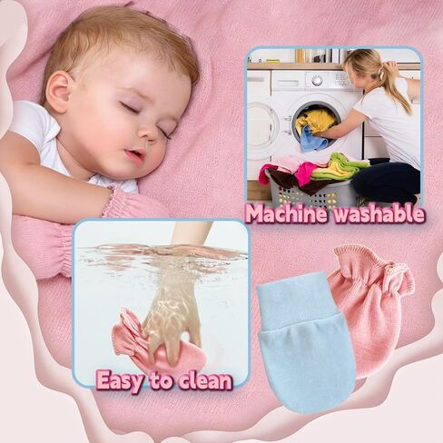 HAIOLORPRO 10 Pairs Baby Mittens Newborn No Scratch, Baby Gloves Soft Cotton in Kuwait