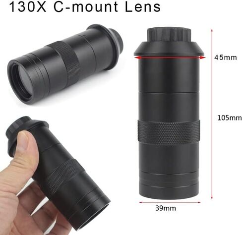 Microscope Observation 13MP 60FPS Industrial Digital Video Microscope Camera Monocular 130X Zoom C-Mount Lens(A Suit) in Kuwait