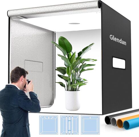 Glendan Portable Photo Studio Light Box,12"x12" Professional Dimmable Shooting Tent Kit with 112 LED Lights & 6 Backdrops for Jewelry and Small Items Product Photography in Kuwait