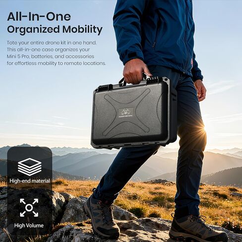 STARTRC Dual Layer Waterproof Hard Case for DJI Mini 5 Pro Drone, Fly More Combo, RC2/RC-N3, Batteries(6 pcs), Charging Hub, 65W Charger, Filter Set, Landing Pad & More Accessories in Kuwait