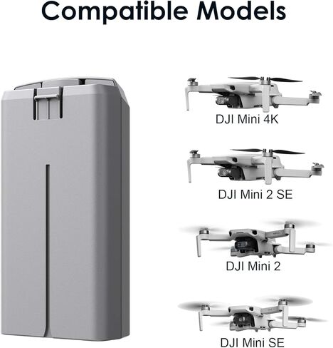 KUWATA Battery Charger Combo for DJI Mini 4K & Mini 2 Series, Includes Two 2400mAh Intelligent Flight Batteries and Two-Way Charging HUB, Up to 31 Mins of Flight Time in Kuwait